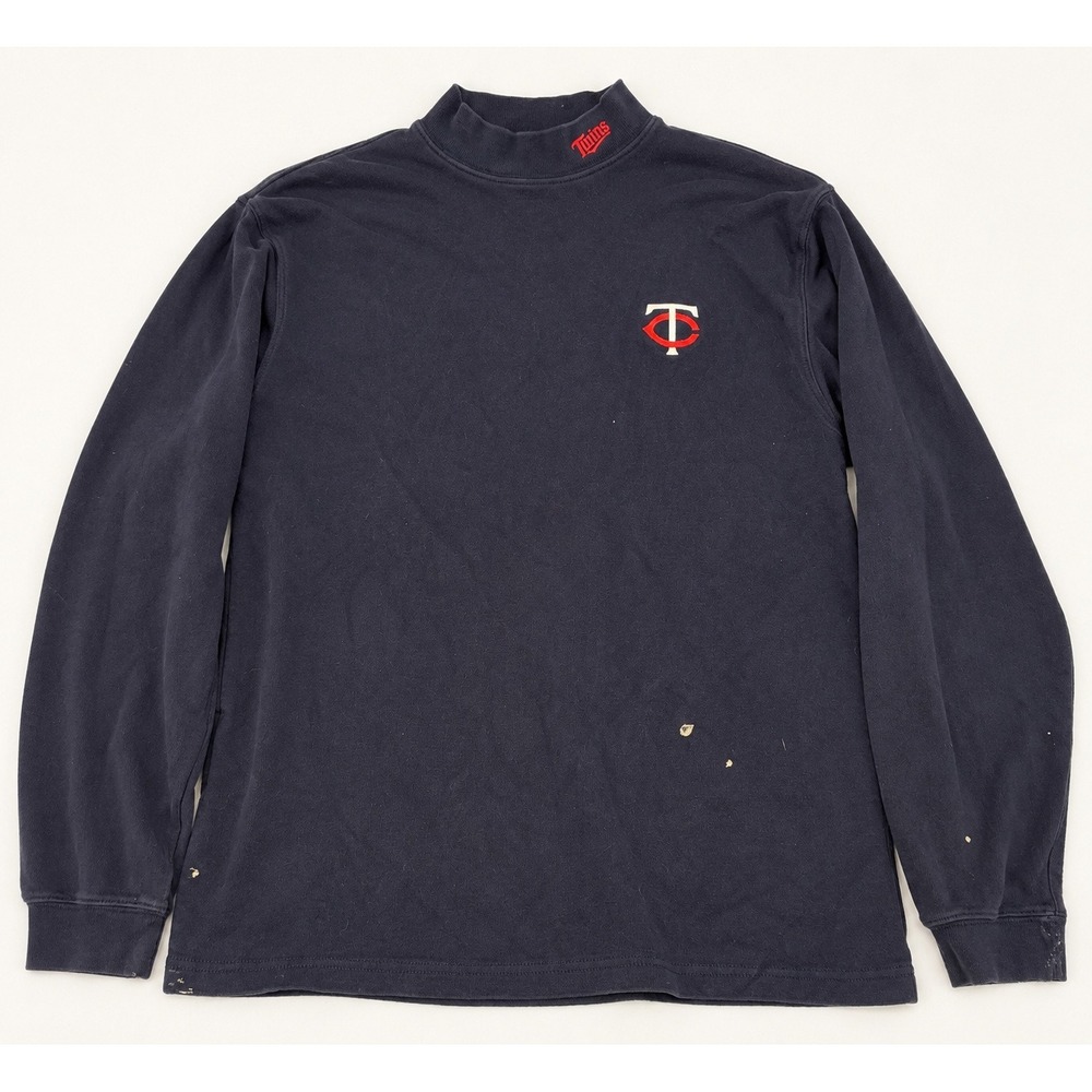 Gear For Sports Minnesota Twins Mock Neck Shirt Mens Medium Navy Long Sleeve